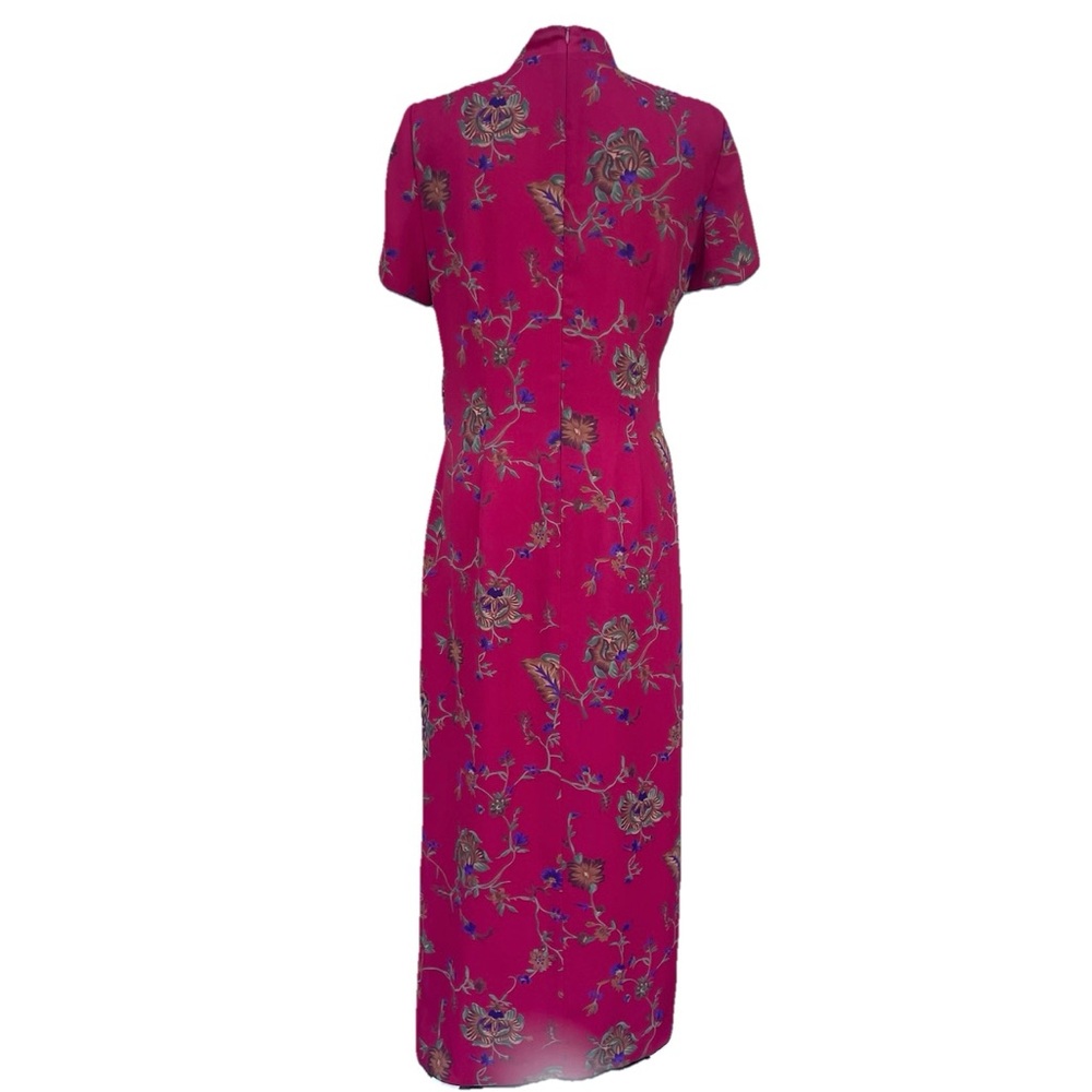 David Warren Vintage 80’s Asian Inspired Red Dress Women’s Size 12 - Picture 2 of 16